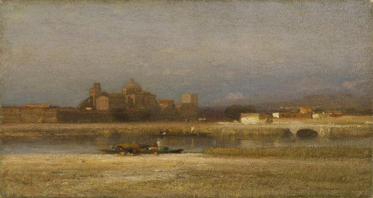 Samuel Colman On the Viga, Outskirts of the City of Mexico